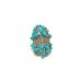 Handmade Women's Ring 925 Sterling Silver Blue Turquoise and Marcasite Stones